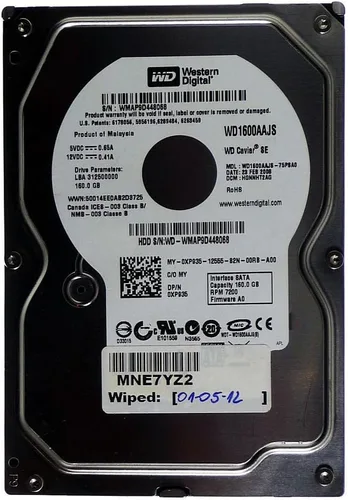 WD Blue 160 GB Disco duro de escritorio: 3,5 pulgadas, 7200 RPM, PATA, caché de 8 MB - WD1600AAJB
