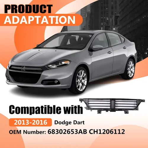 Miniatura 2 de JX RACING - Obturador de rejilla activa sin motor compatible con Dodge Dart 2013, 2014, 2015, 2016, persiana delantera superior para radiador