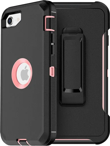 Miniatura 20 de MXX Funda diseñada para iPhone SE 2020/SE 2022, funda protectora resistente con protector de pantalla [3 capas] cubierta de protección de goma