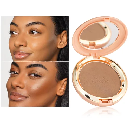 Miniatura 10 de Oulac Shimmer Bronzer - Maquillaje facial en polvo con espejo, aspecto bronceador natural SunKissed, bronceador crema altamente pigmentado, brillo