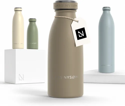 Miniatura 52 de LARS NYSØM Botella de agua XL de acero inoxidable aislada 12oz 17oz 25oz 34oz 51oz Botella térmica aislada para bebidas calientes y frías Azul