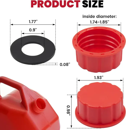 Miniatura 3 de Tapa de repuesto para bidones de gasolina de 5 galones, tapa de gas de rosca gruesa para gasolina, tapa de tanque de gas portátil para bidones
