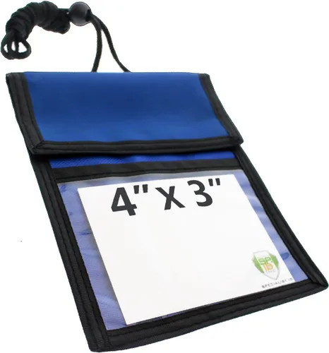 Specialist ID Paquete de 2 carteras para pasaporte de viaje, ventana de exhibición de 4 x 3, cordón ajustable con ranuras para bolígrafo y 3