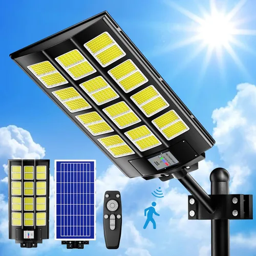 Miniatura 7 de Luz de calle solar loyoele de 8000 W para exteriores, resistente al agua, luz de calle LED solar al aire libre de 120,000 lúmenes 7000 K