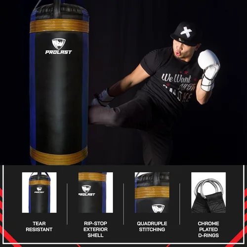 Miniatura 3 de Saco de boxeo pesado extra grande de lujo para adultos, boxeo, artes marciales, Muay Thai, equipo de entrenamiento de fuerza, lleno, 4 pies, 135