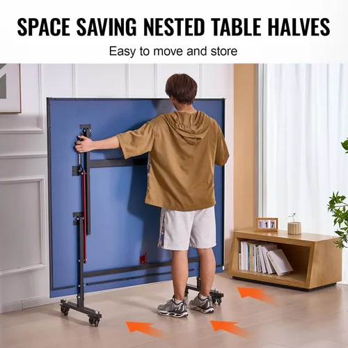 Miniatura 5 de VEVOR Mesa de ping pong, juego de tenis de mesa profesional, mesa de tenis de mesa portátil de MDF para interiores, mesa de ping pong plegable