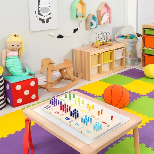 Miniatura 5 de Tablero de clavijas de madera para contar matemáticas, juguetes de conteo de números, actividades de aprendizaje, juguetes educativos Montessori