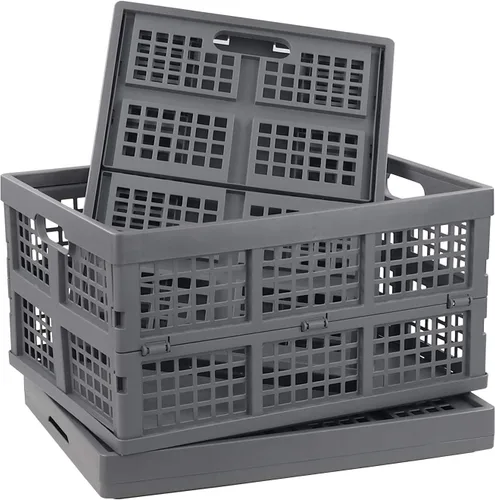 Miniatura 8 de 3 paquetes de cajas plegables de plástico, contenedor plegable, cajas plegables de 15 L