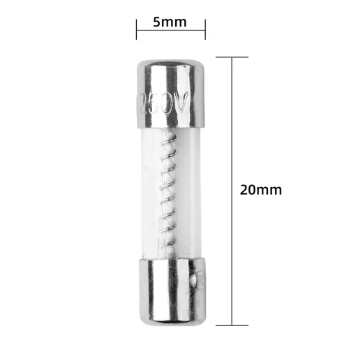 Miniatura 3 de 10 piezas 0.5A Fusible de soplado lento 5x20mm 0.5amp 250V 0.2 x 0.78 Pulgadas Fusible de tiempo de retraso T0.5A Fusible de retraso de tiempo