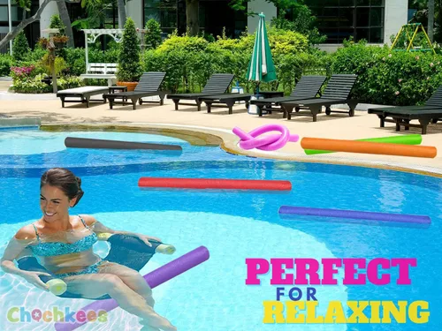 Miniatura 6 de Tubo de espuma de fideos flotantes para piscina, fideos gruesos para flotar en la piscina, varios colores, 52 pulgadas de largo Negro/Verde