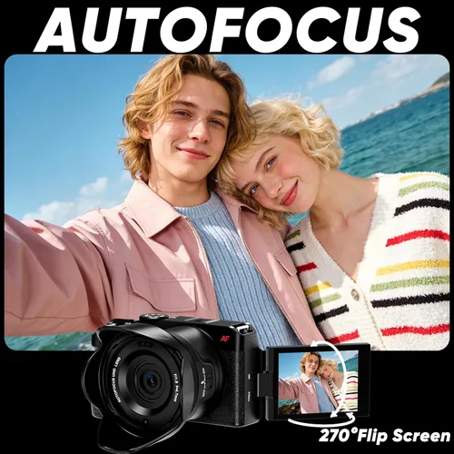 Miniatura 5 de ORDRO Cámaras digitales 5K para fotografía: cámaras de video de enfoque automático de 80 MP para YouTube, cámara de viaje con zoom de 18X