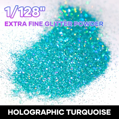 Miniatura 2 de HTVRONT Polvo de Purpurina Fina Holográfica - 200g/7oz Purpurina Turquesa para Manualidades, Purpurina Ultrafina No Tóxica para Uñas, Vasos
