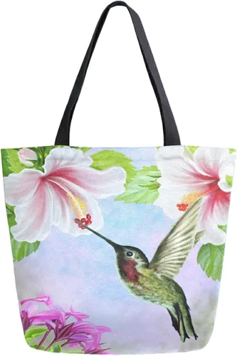 Miniatura 13 de Bolsa de comestibles de lona de cereza japonesa Bolso de libro casual de hombro