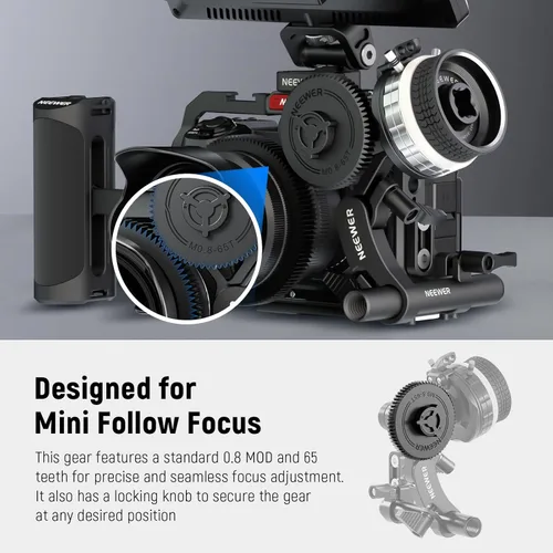 Miniatura 2 de NEEWER Engranaje M0.8-65T para seguimiento de enfoque, estándar 0.8 MOD y 65 dientes compatible con SmallRig Follow Focus y NEEWER Mini Follow