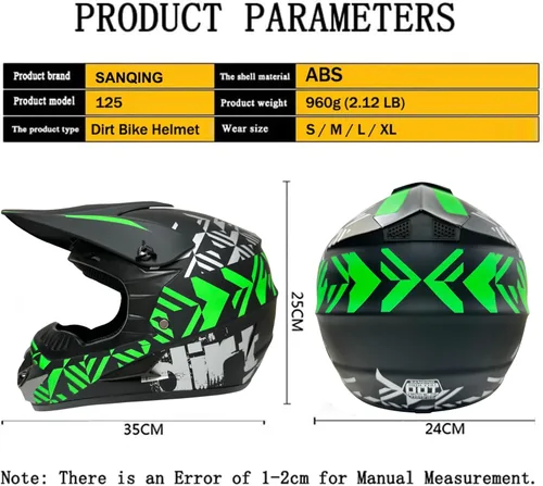 Miniatura 6 de Cascos de Dirt Bike para Jóvenes de Moda para Niños, Motocross, Motocicleta, BMX, ATV, Todoterreno, Cuatro Ruedas, Cascos Integrales para Bicicleta