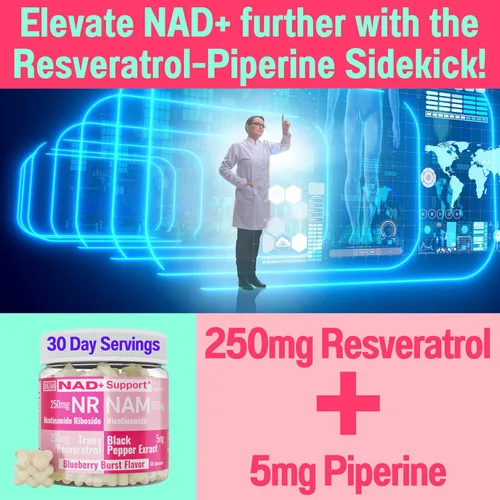Miniatura 4 de SHIZAM Nicotinamida Riboside NR NAM Resveratrol Gomitas, 1000 mg NAD+NAD + Plus Nrf2 Activador Booster w Pure Niacinamida Vitaminas B3 Cápsulas