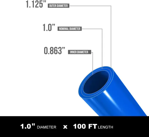 Miniatura 3 de Bobina de tubo Pex de 1 pulgada x 100 pies, azul, sin barrera, para agua potable, tubo de agua flexible para fontanería