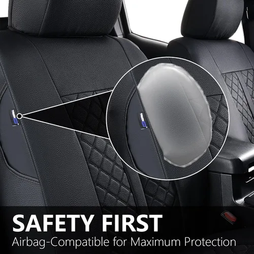 Miniatura 3 de Truckiipa Fundas de Asiento Automotrices Ajuste para Toyota Tacoma Asiento Delantero de Cuero Impermeable Cobertura Completa Fundas de Asiento