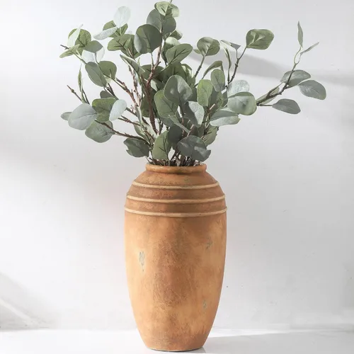 Miniatura 12 de Florero de cerámica con asas, jarrón de 12 pulgadas de alto para centros de mesa, grandes jarrones decorativos de terracota, jarrones rústicos