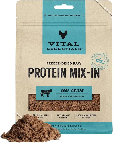 Miniatura 7 de Vital Essentials Mezcla de Proteína Cruda Liofilizada para Complementar Comida de Perro, Complemento de Pollo Molido para Perros, 6 oz