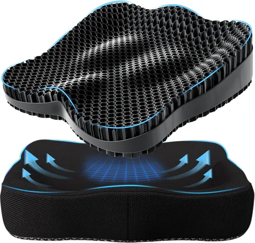 Cojín de asiento más grueso para silla de oficina, gran cojín de asiento de gel para largas sesiones de sentado, soporte para alivio del dolor de