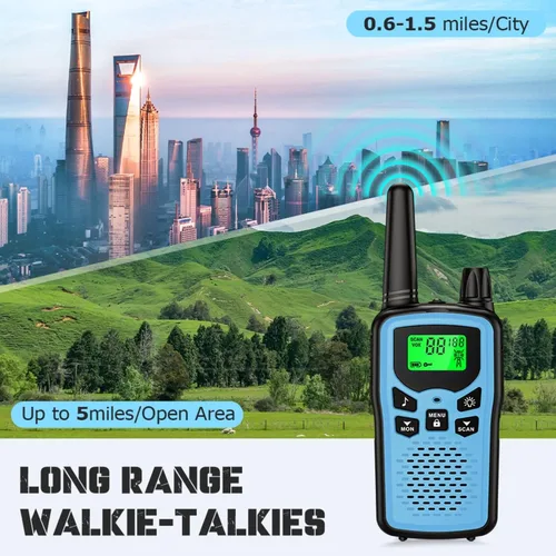 Miniatura 5 de Walkie talkies recargables para adultos walkie talkies de largo alcance, 22 canales FRS de 2 vías radios Walky Talky con linterna LED para escalada