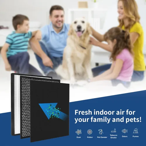 Miniatura 5 de IC-4524 Filtros de repuesto compatibles con el purificador de aire InvisiClean Claro IC-4524, 2 filtros principales, 1 filtro de carbón activado y 2
