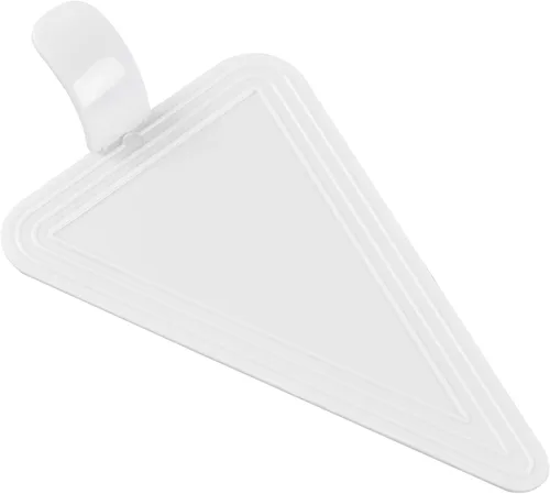 Miniatura 22 de Restaurantware Tablas para pasteles de 4.5 x 3 pulgadas, 100 bandejas triangulares de postre, ligeras con asa, tableros de repostería de plástico