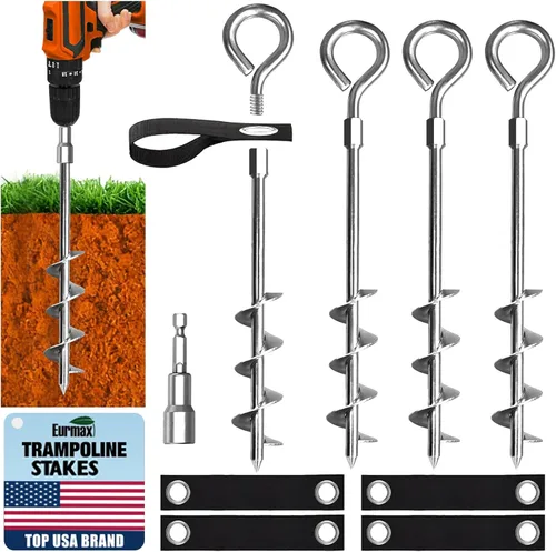 Miniatura 15 de Eurmax USA Estaca de amarre resistente para perros grandes de hasta 210 libras, estacas para perros para exteriores, anclaje de suelo para correa