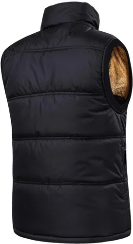 Miniatura 31 de Chaleco acolchado de invierno cálido para hombre, con forro polar grueso, sin mangas, chaqueta sin mangas