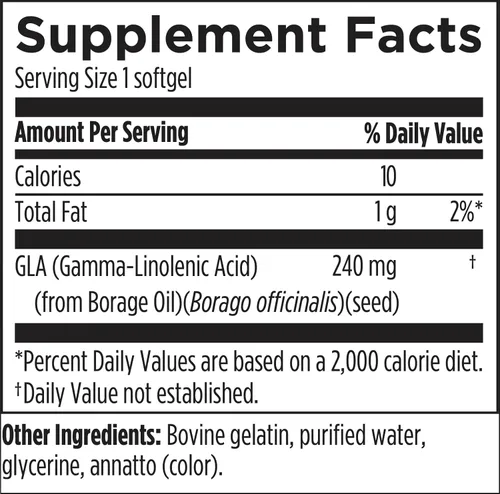 Miniatura 3 de Designs for Health GLA Softgels - Pastillas de aceite de borraja, 240 mg de ácido gamma linolénico de semillas de borraja, suplemento sin OMG, puede