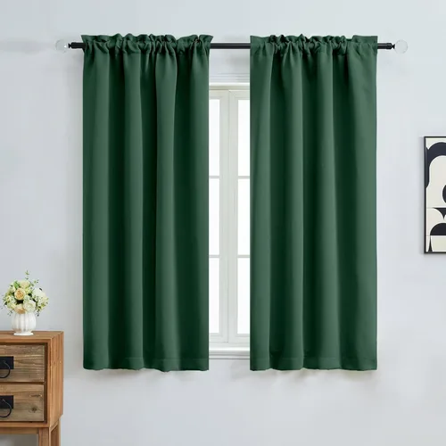 Miniatura 166 de OVZME Cortinas opacas turquesa para tratamiento de ventanas pequeñas, cortinas cortas con bloqueo de luz para ventana de cocina sobre el fregadero