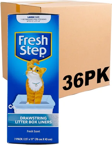 Miniatura 28 de Fresco Paso Cordón Cat Litter Box Liners, perfumado, tamaño jumbo, 36" x 19" - 7 unidades por caja, 2 cajas