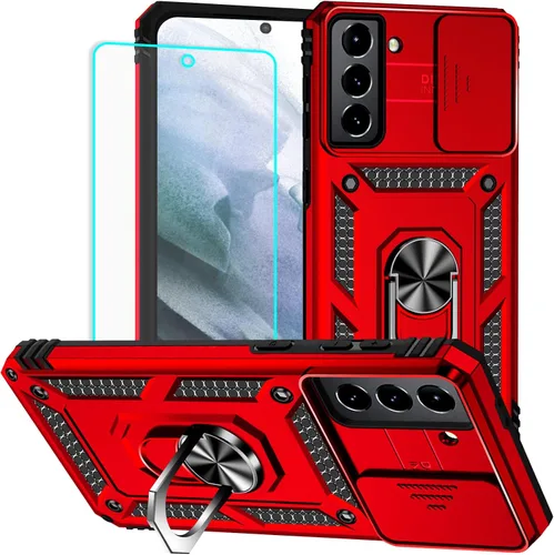 Miniatura 47 de HNHYGETE Funda para Samsung A13 5G, Galaxy A13 5G con protector de pantalla, soporte giratorio de grado militar de 360° (resistente), fundas Negro