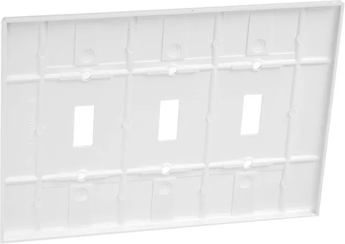 Miniatura 2 de Leviton Placa de pared con interruptor de palanca de 3 segmentos, de gran tamaño, termoestable, 88111, color blanco
