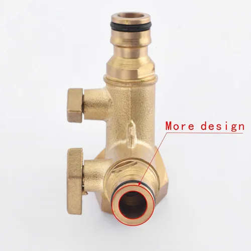 Miniatura 4 de never break NPT3/4 - Válvula desviadora de latón macizo de cobre de dos salidas, conector rápido de grifo de latón resistente de 2 vías, conector