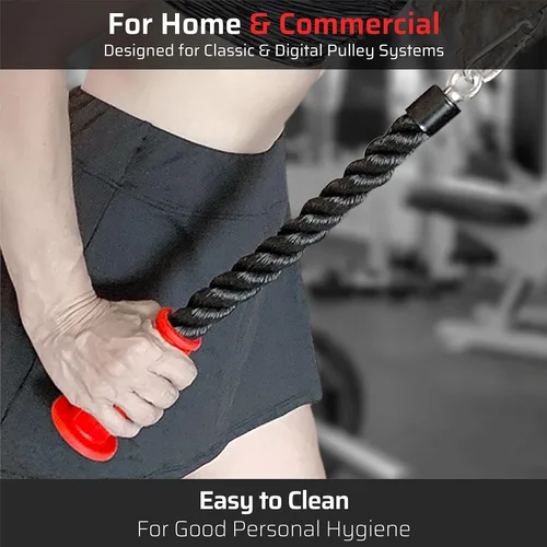Miniatura 7 de THEFITGUY Combinación definitiva de cuerda de tríceps: 30 pulgadas de agarre ergonómico antideslizante cuerda de tríceps desplegable y cuerda