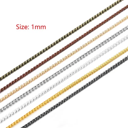Miniatura 2 de AGCFABS 16.4 ft/Pack Cadena de Serpiente Collar de Enlace a Granel para Collar DIY Joyería Fabricación Hecho a Mano Encontrar Accesorios (Bronce)