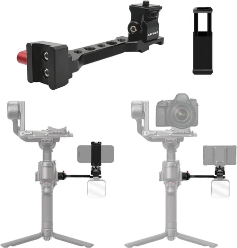 Soporte para teléfono RS4 de aleación de aluminio, mango de extensión RS3, soporte para monitor con soporte de teléfono de 1/4 pulgadas, zapata fría