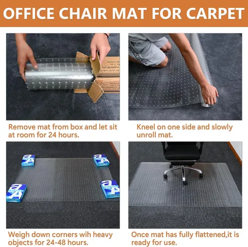 Miniatura 6 de Alfombrilla para Silla de Oficina para Alfombras - 30” x 48” Alfombrillas Transparentes para Pisos de Alfombra de Pelo Corto para Oficina en Casa