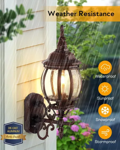 Miniatura 5 de VIANIS Luminarias de Exterior de Bronce Frotado con Aceite para Montaje en Pared, Linternas Modernas de Porche Delantero Aplique de Pared, Luces
