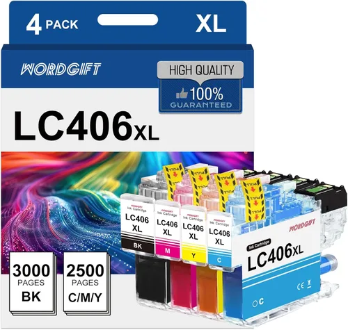 Cartuchos de tinta compatibles LC406XL para impresora Brother LC406 LC406XL, funcionan con impresora Brother MFC-J4335DW MFC-J4535DW MFC-J5855DW