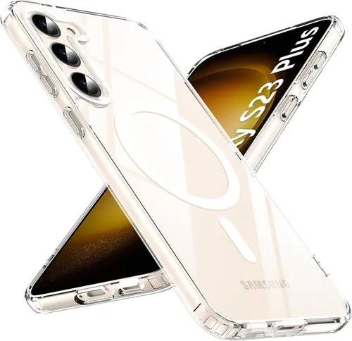 Miniatura 26 de OWKEY Funda magnética para Samsung Galaxy S23 de 6.1 pulgadas, para Magsafe con protector de pantalla, protección de grado militar, a prueba