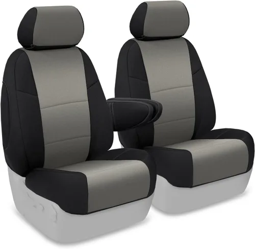 Miniatura 44 de Coverking Custom Fit Center 50/50 - Funda de asiento de cubo para modelos seleccionados Chevrolet Suburban 1500/2500, neopreno (negro)