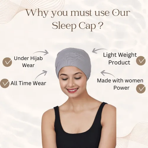 Miniatura 4 de SAKUCHI Sombreros de quimioterapia sólidos para dormir de bambú suave para mujer, gorro de cáncer