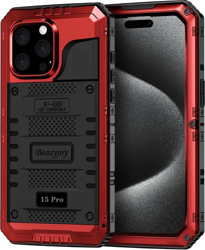 Miniatura 15 de Beasyjoy Funda de Metal para iPhone SE 2022/2020/8/7, Funda Impermeable Resistente con Protector de Pantalla, Protección de Cuerpo Completo Grado