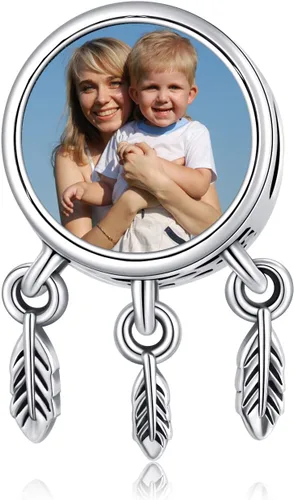 Miniatura 3 de LONAGO Abalorio de foto personalizado para pulsera de plata de ley personalizable, regalo para mujeres