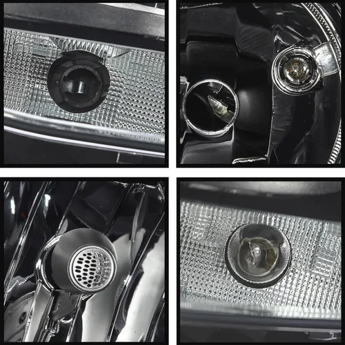 Miniatura 9 de Conjunto de faros delanteros compatible con Volkswagen Jetta MK6 11-18, modelo halógeno, carcasa negra, esquina ámbar