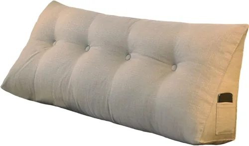 Miniatura 8 de Almohada triangular de cuña tamaño Queen, almohadas de lectura para sentarse en la cama, sofá, cojín de soporte de espalda, almohadas lumbares