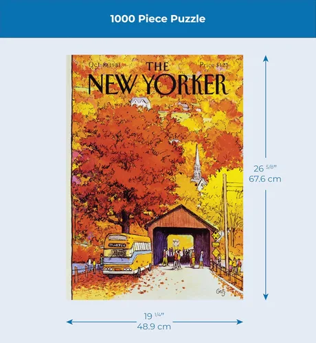 Miniatura 4 de New York Puzzle Company - Puente Cubierto de New Yorker - Rompecabezas de 1000 piezas para noches de juegos familiares por Arthur Getz